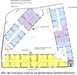 Plan de l'ancienne caserne Saint-Michel nord
